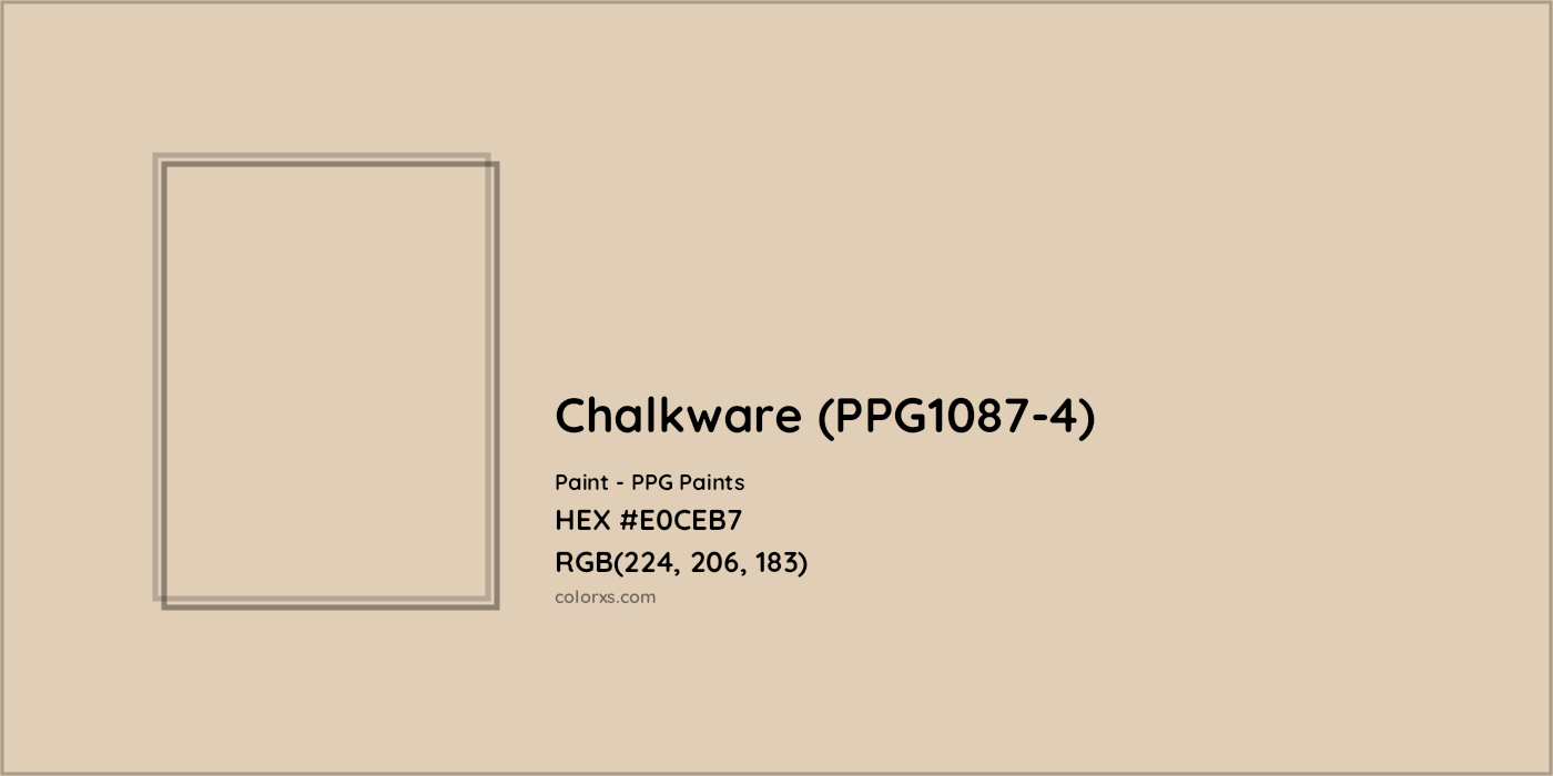 HEX #E0CEB7 Chalkware (PPG1087-4) Paint PPG Paints - Color Code