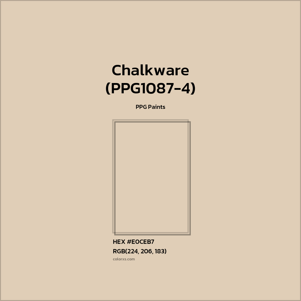 HEX #E0CEB7 Chalkware (PPG1087-4) Paint PPG Paints - Color Code