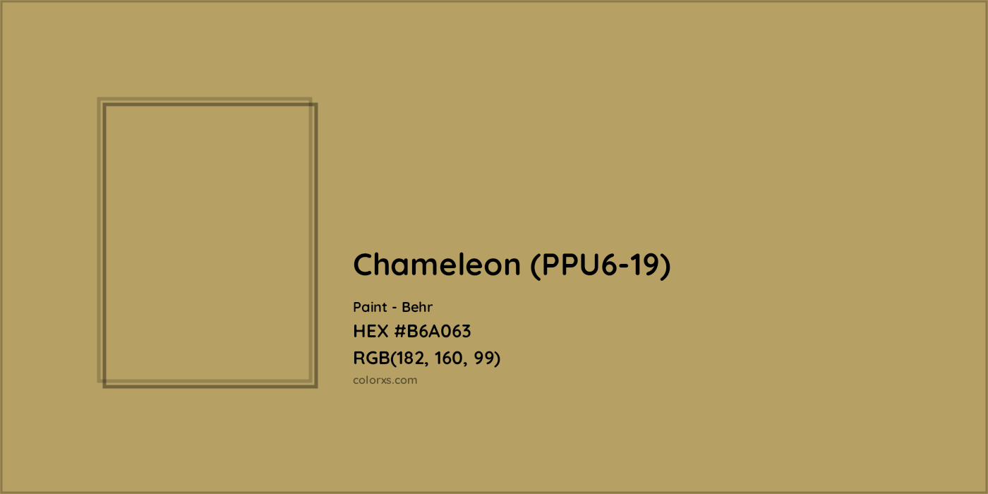 HEX #B6A063 Chameleon (PPU6-19) Paint Behr - Color Code