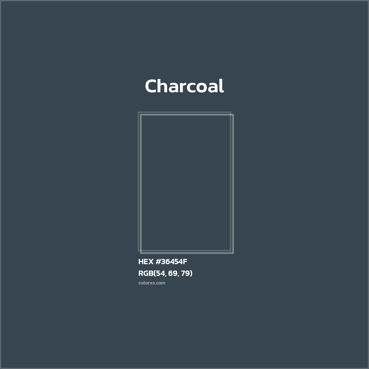 HEX #36454F Charcoal Color - Color Code