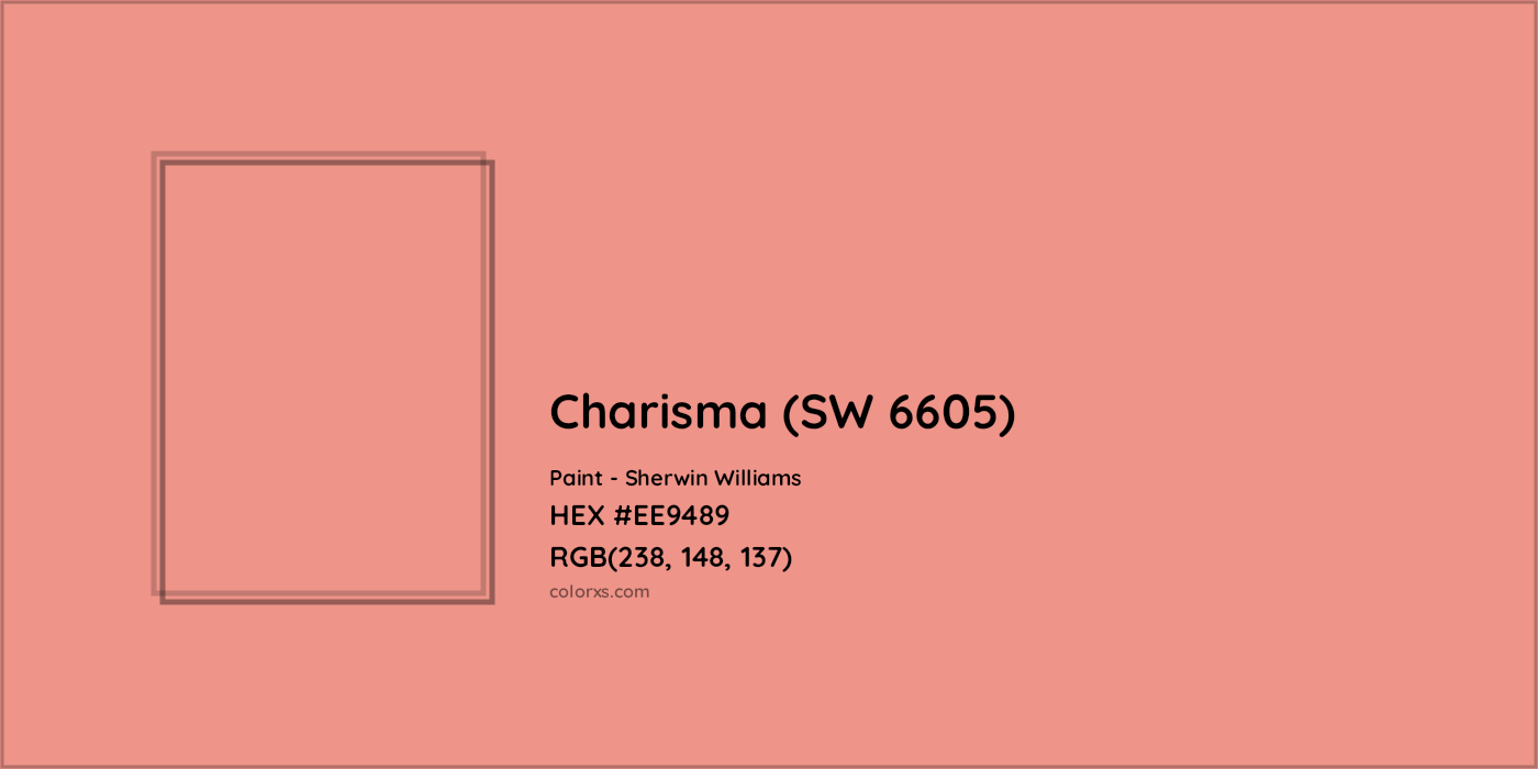 HEX #EE9489 Charisma (SW 6605) Paint Sherwin Williams - Color Code