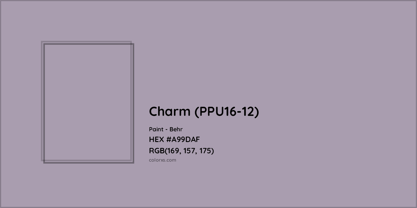 HEX #A99DAF Charm (PPU16-12) Paint Behr - Color Code