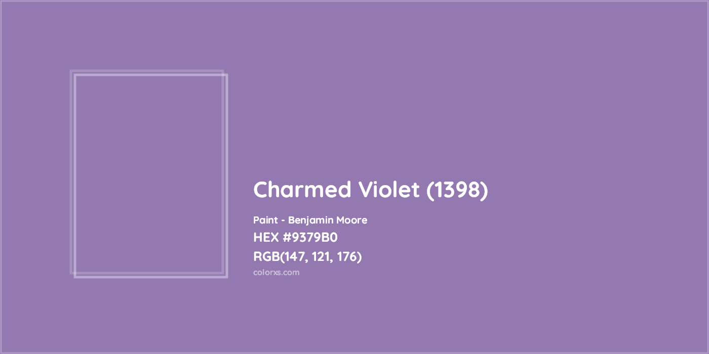 HEX #9379B0 Charmed Violet (1398) Paint Benjamin Moore - Color Code