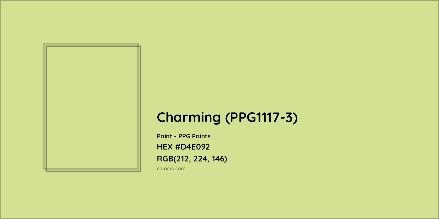 HEX #D4E092 Charming (PPG1117-3) Paint PPG Paints - Color Code