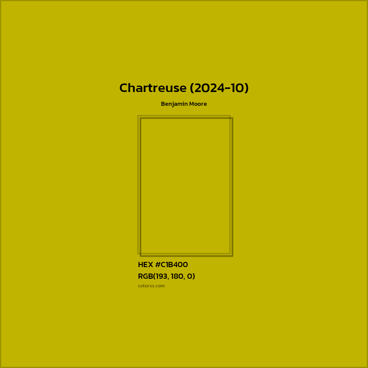 HEX #C1B400 Chartreuse (2024-10) Paint Benjamin Moore - Color Code