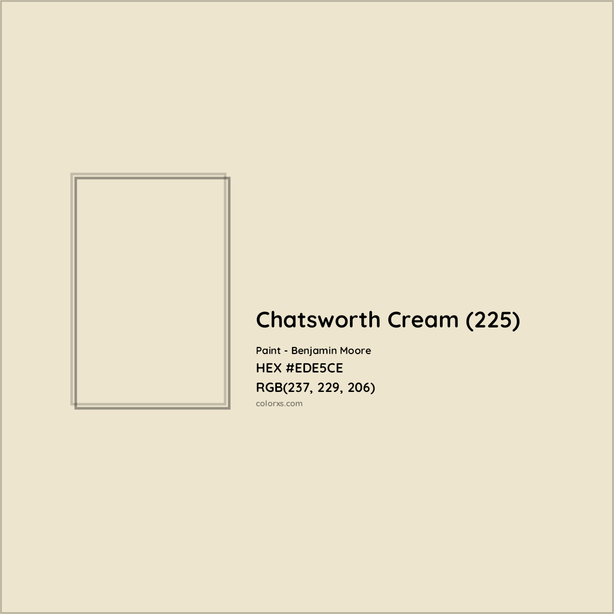 HEX #EDE5CE Chatsworth Cream (225) Paint Benjamin Moore - Color Code
