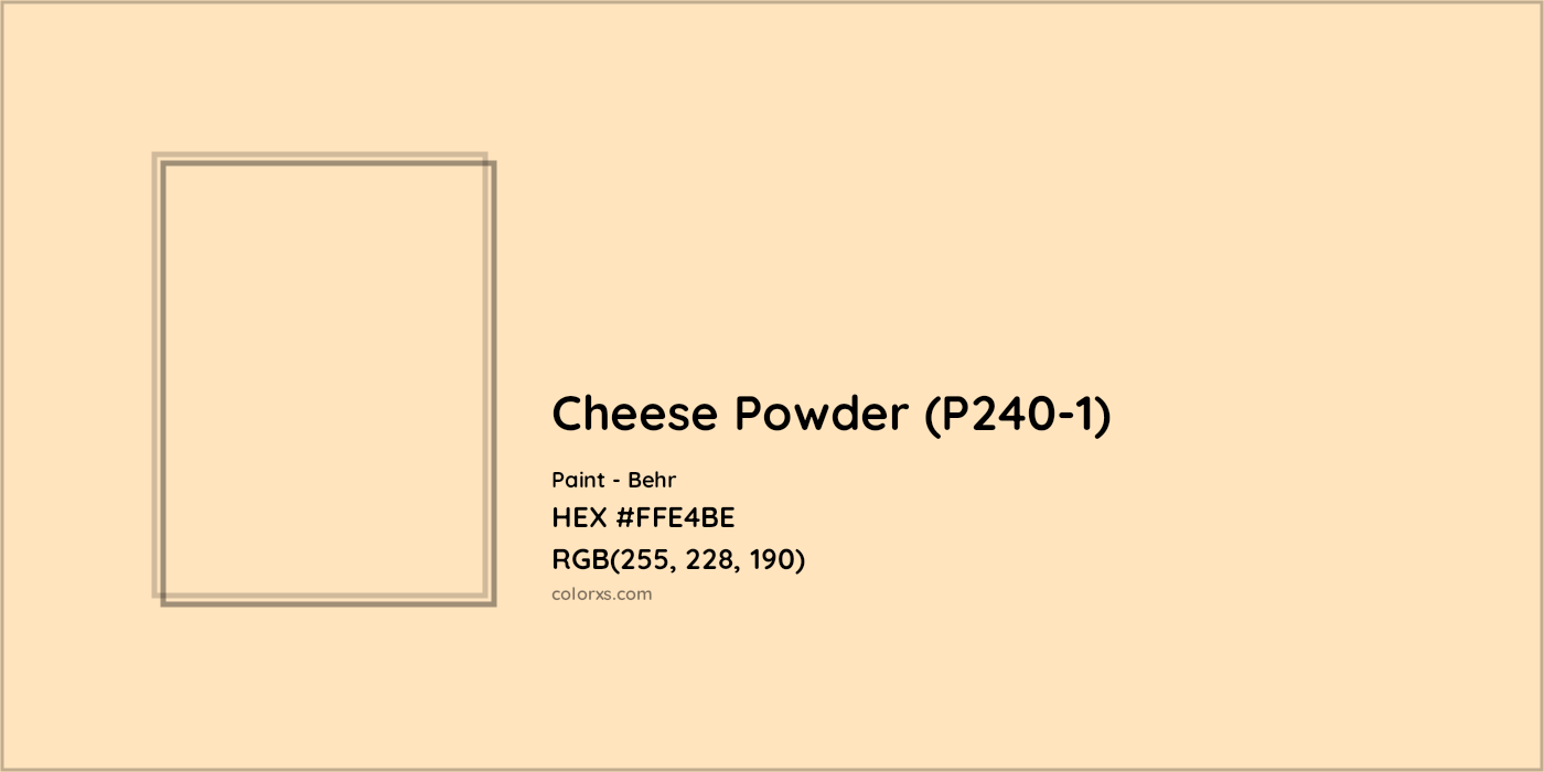 HEX #FFE4BE Cheese Powder (P240-1) Paint Behr - Color Code