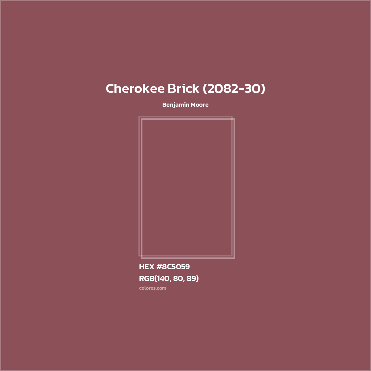 HEX #8C5059 Cherokee Brick (2082-30) Paint Benjamin Moore - Color Code