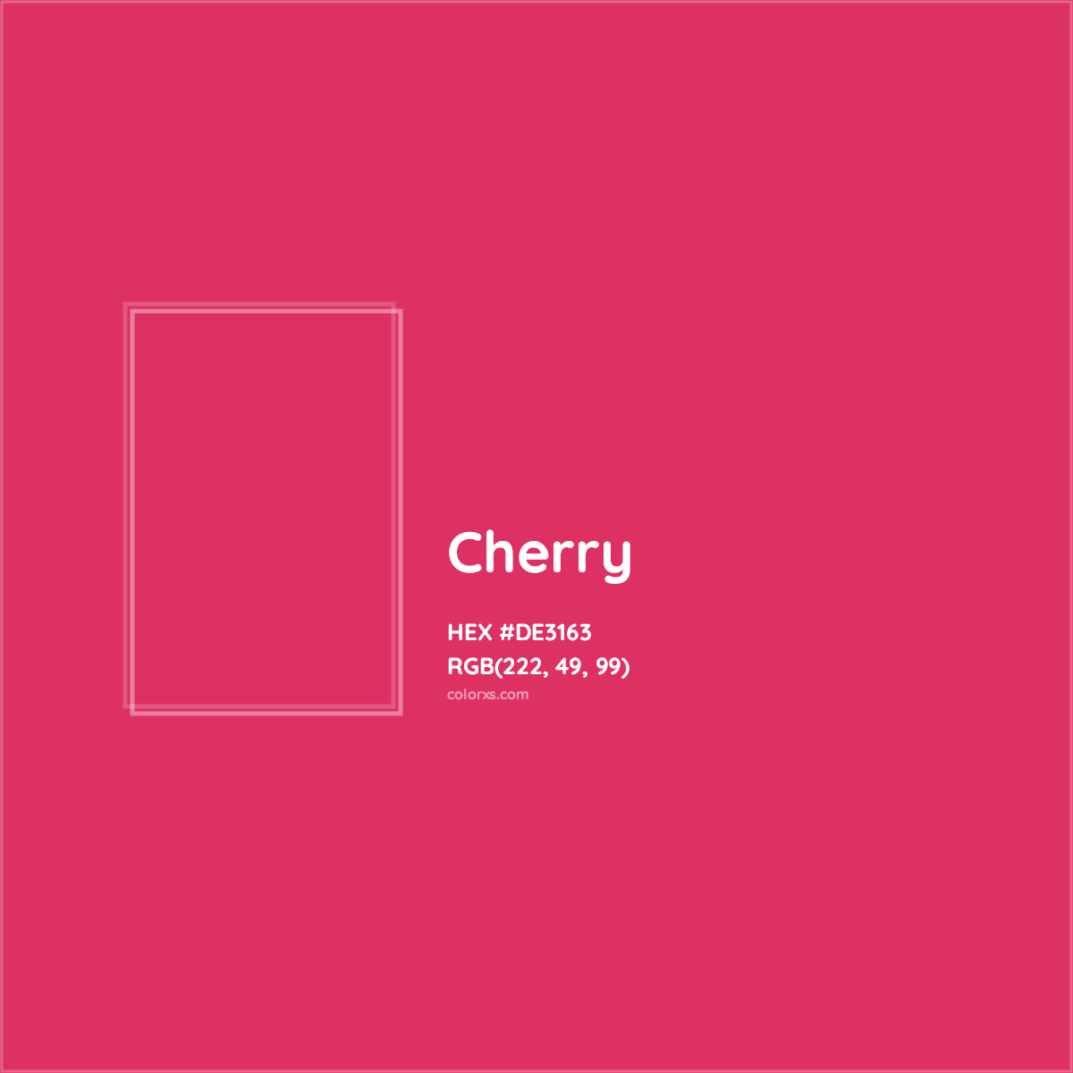 HEX #DE3163 Cherry Color - Color Code