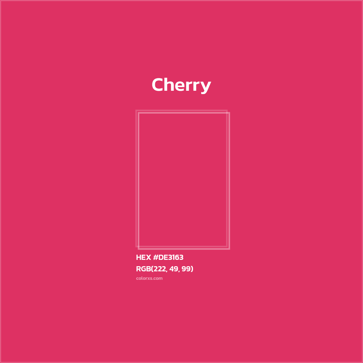 HEX #DE3163 Cherry Color - Color Code