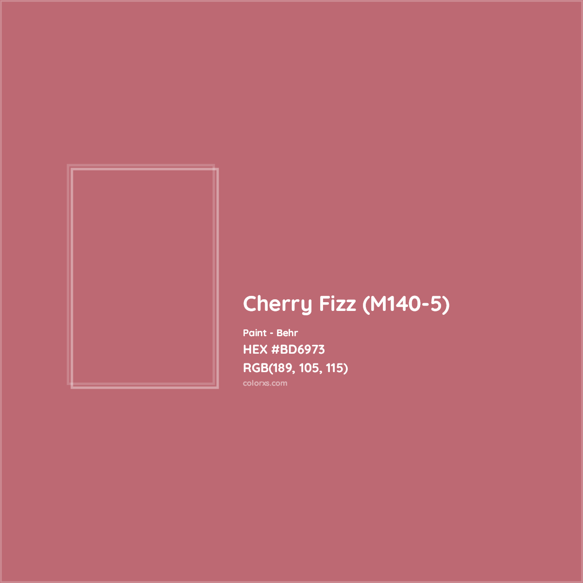 HEX #BD6973 Cherry Fizz (M140-5) Paint Behr - Color Code