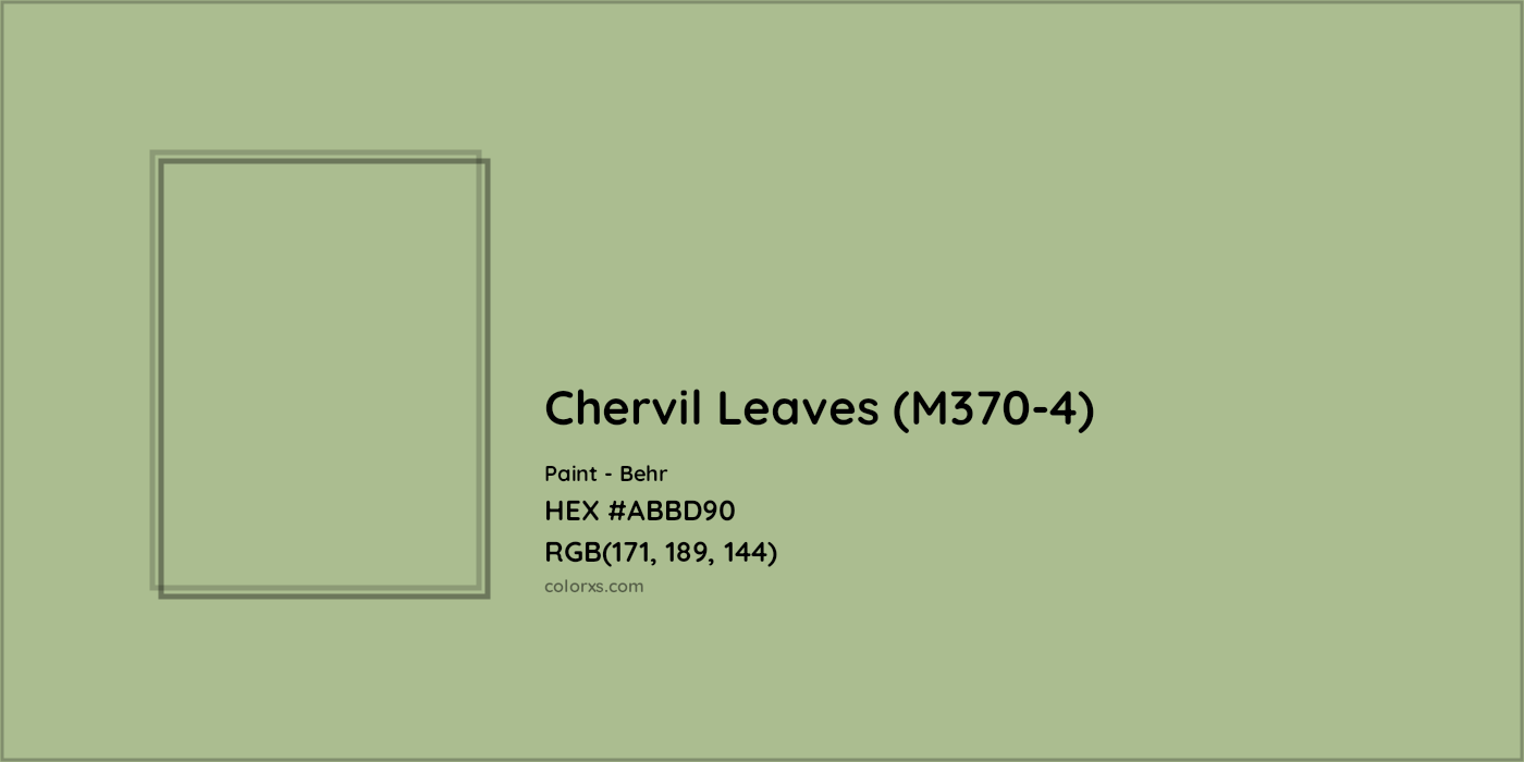 HEX #ABBD90 Chervil Leaves (M370-4) Paint Behr - Color Code