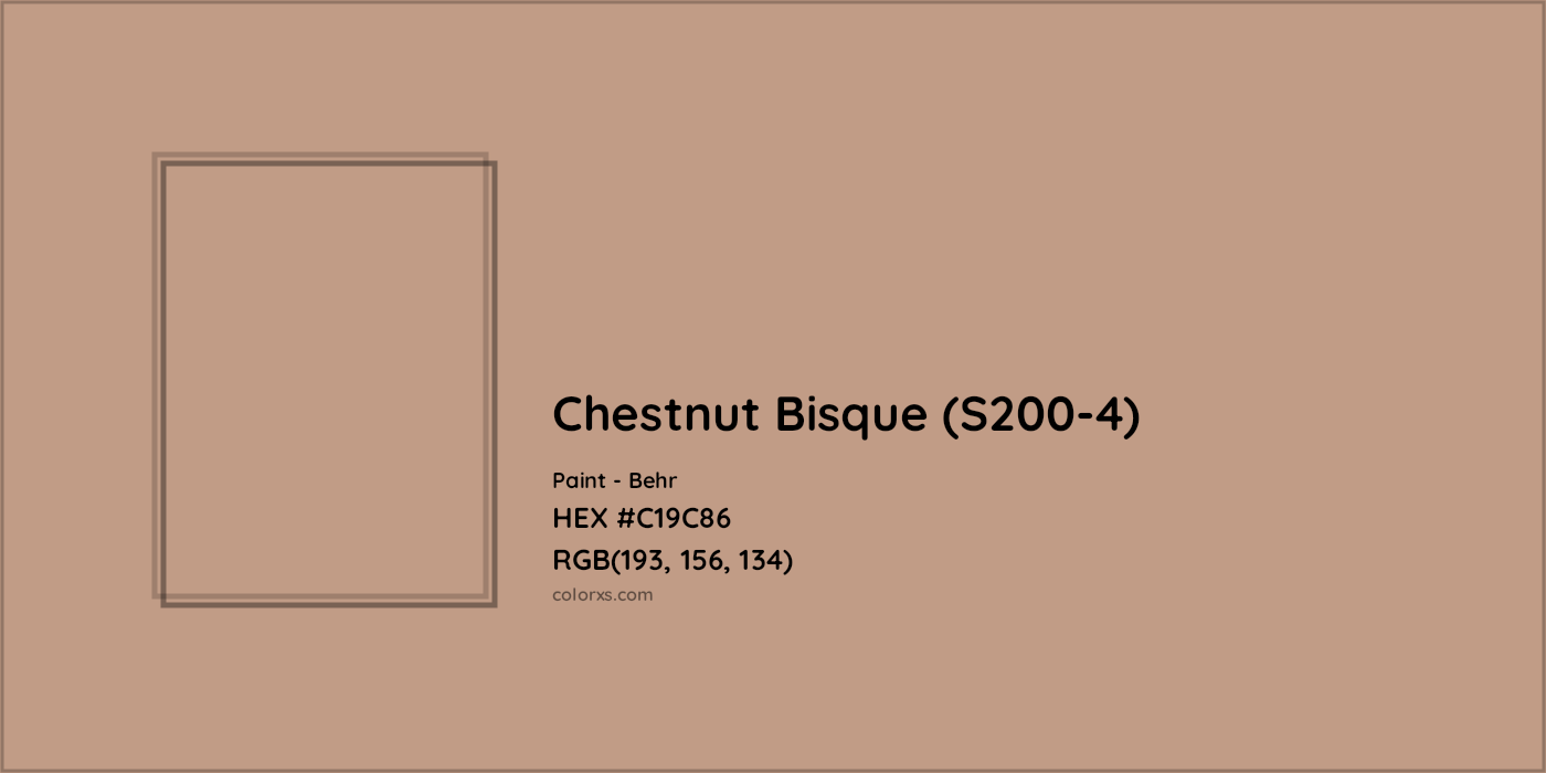 HEX #C19C86 Chestnut Bisque (S200-4) Paint Behr - Color Code