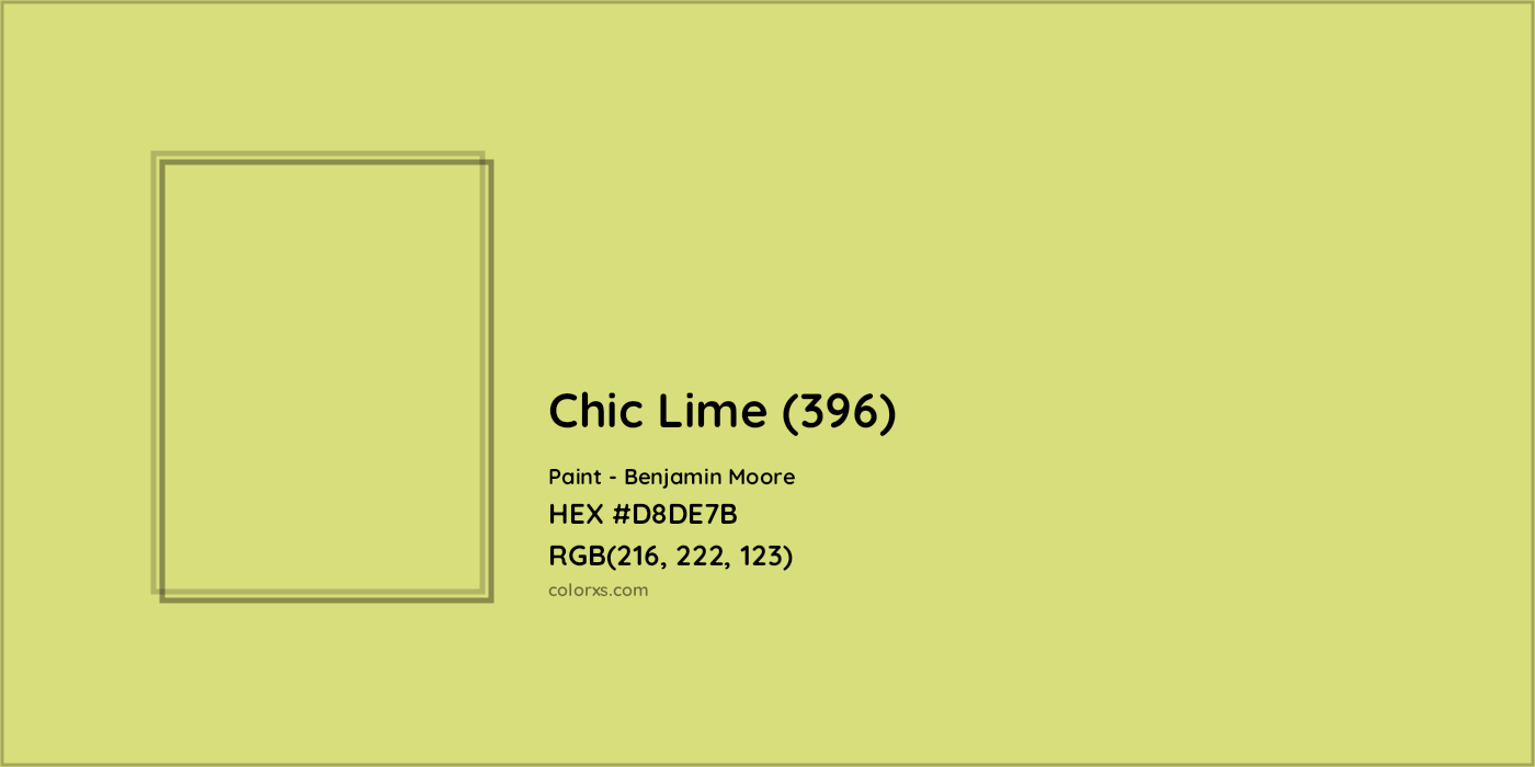 HEX #D8DE7B Chic Lime (396) Paint Benjamin Moore - Color Code