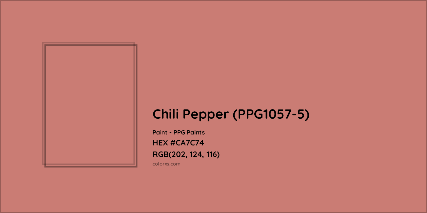 HEX #CA7C74 Chili Pepper (PPG1057-5) Paint PPG Paints - Color Code