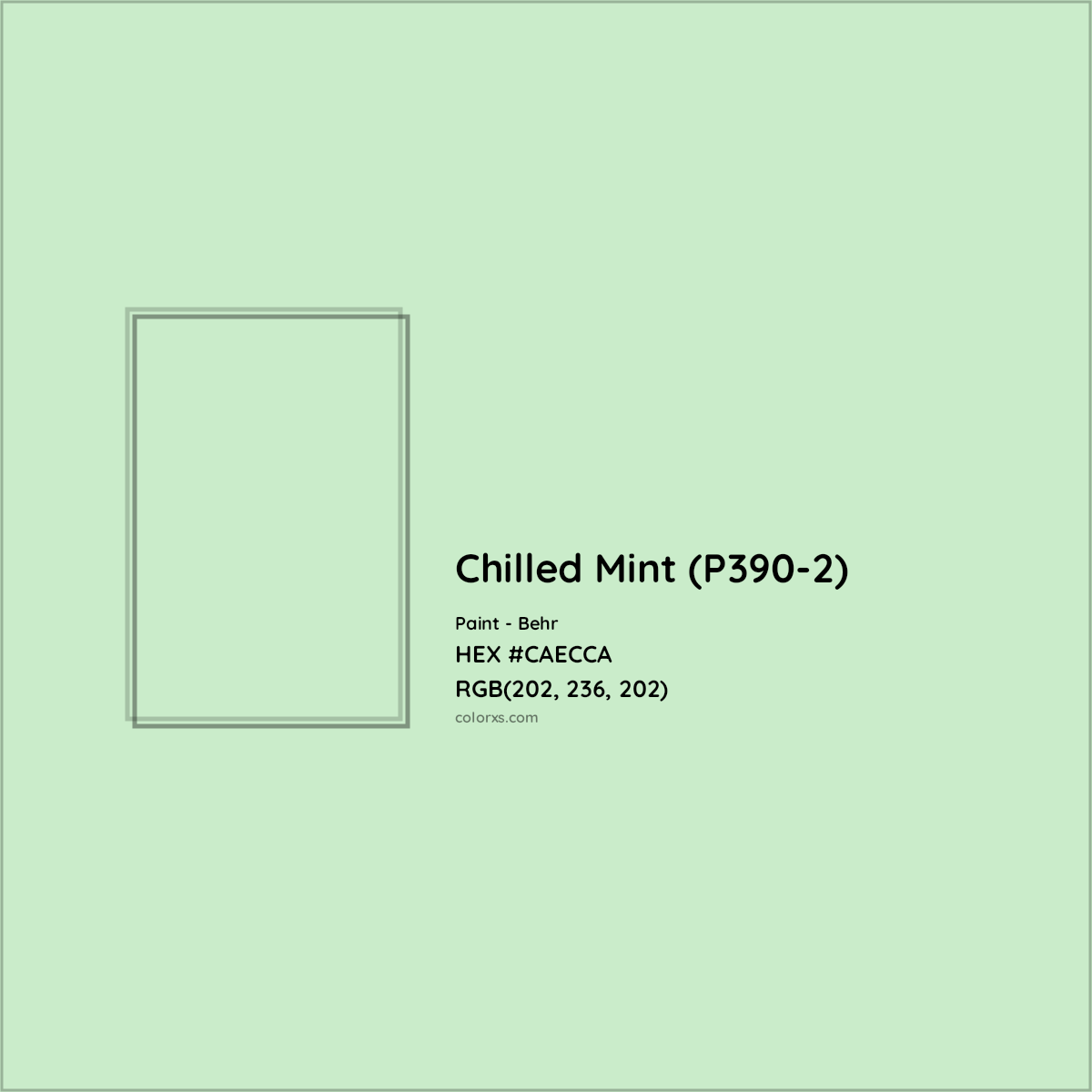 HEX #CAECCA Chilled Mint (P390-2) Paint Behr - Color Code