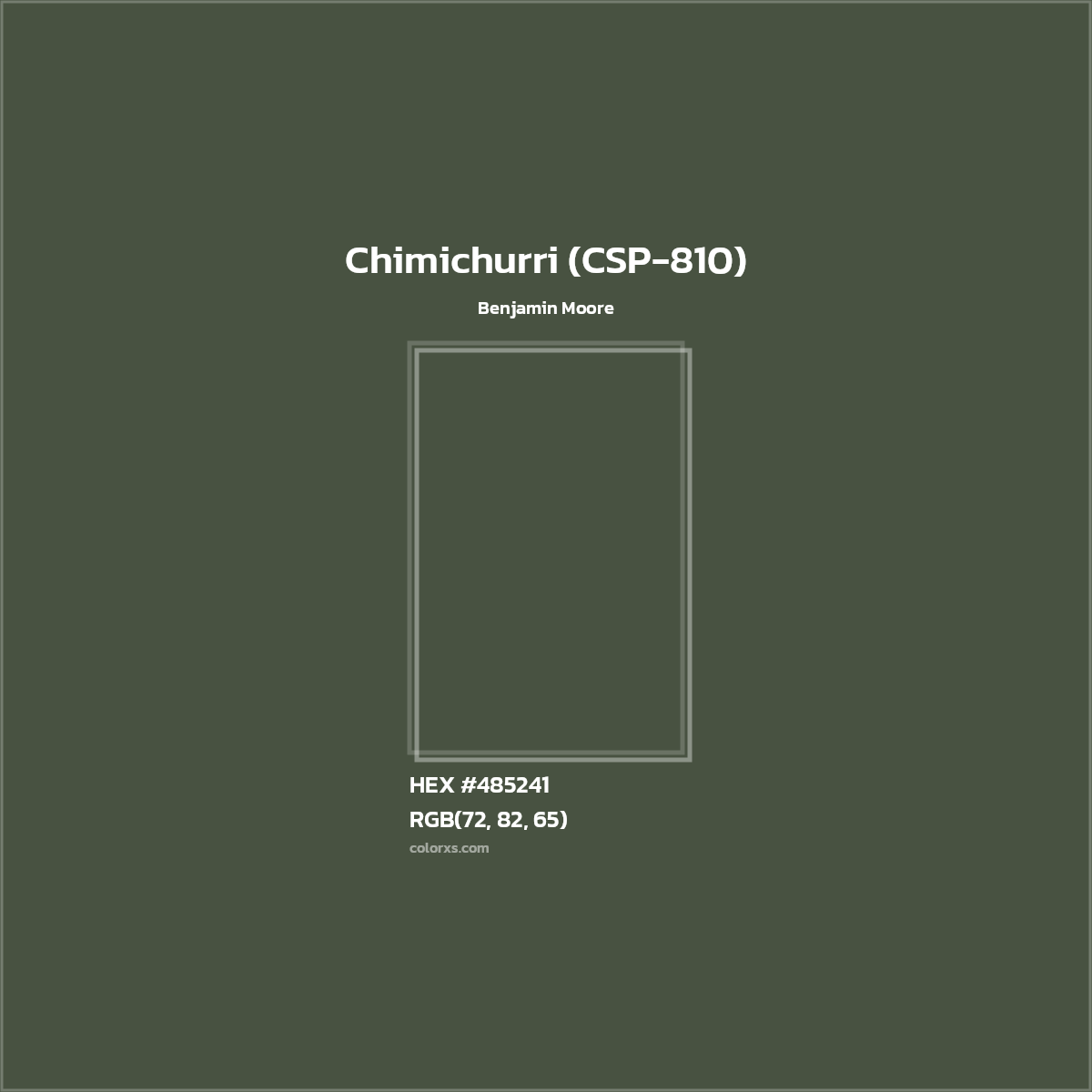 HEX #485241 Chimichurri (CSP-810) Paint Benjamin Moore - Color Code