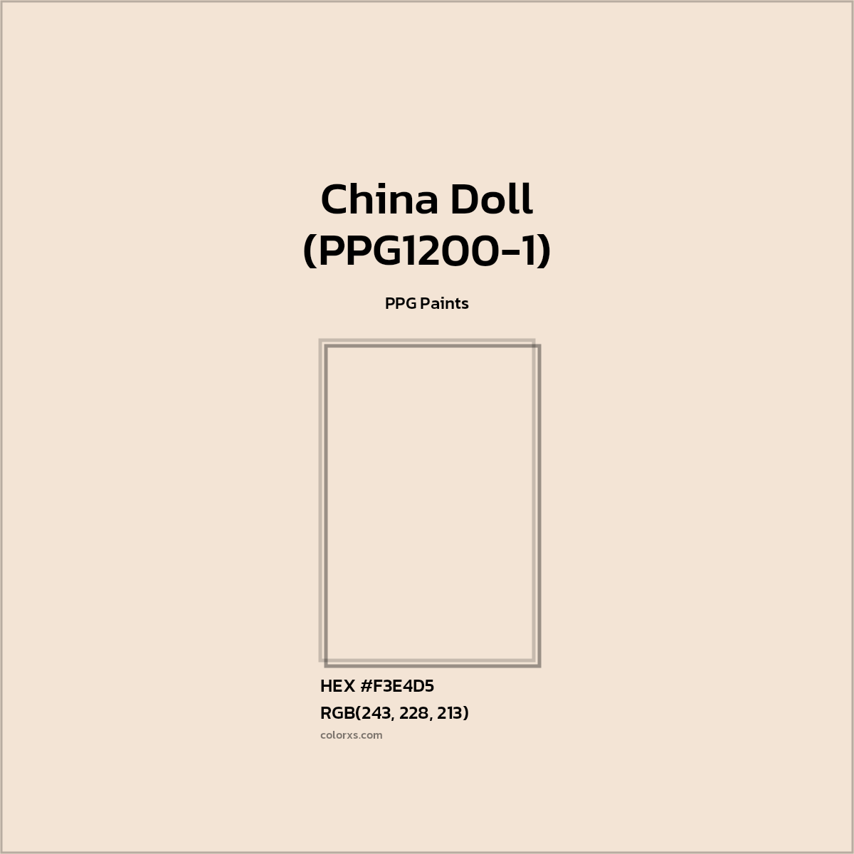 HEX #F3E4D5 China Doll (PPG1200-1) Paint PPG Paints - Color Code
