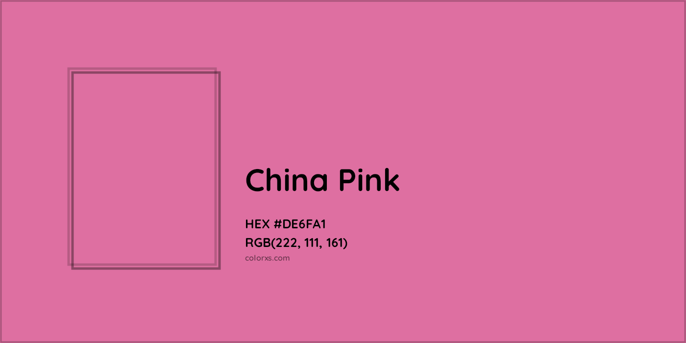 HEX #DE6FA1 China Pink Color - Color Code
