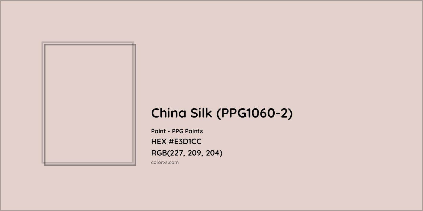 HEX #E3D1CC China Silk (PPG1060-2) Paint PPG Paints - Color Code