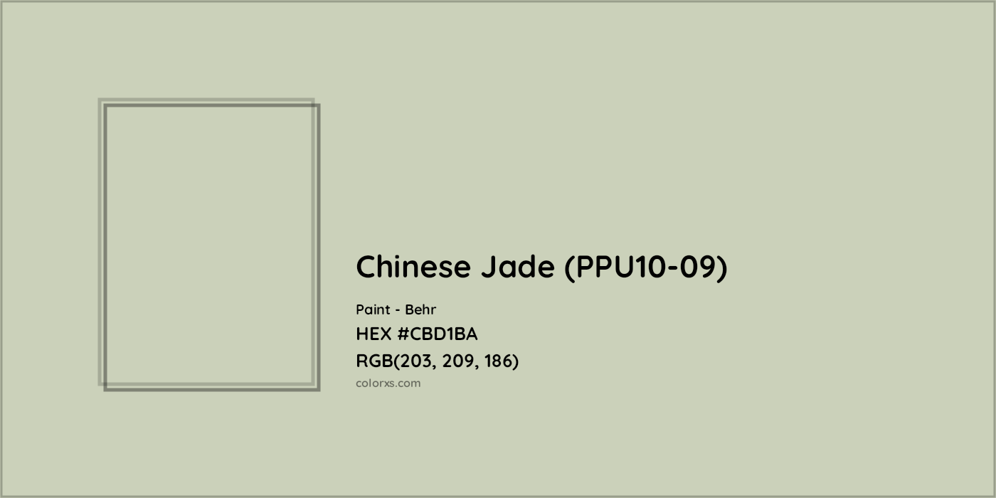 HEX #CBD1BA Chinese Jade (PPU10-09) Paint Behr - Color Code