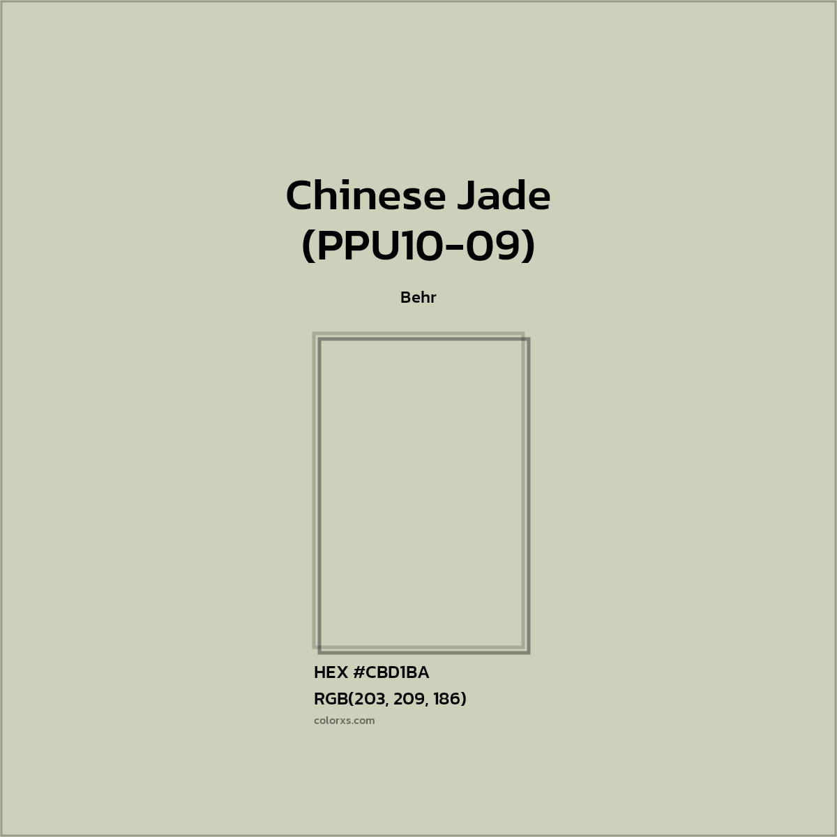 HEX #CBD1BA Chinese Jade (PPU10-09) Paint Behr - Color Code