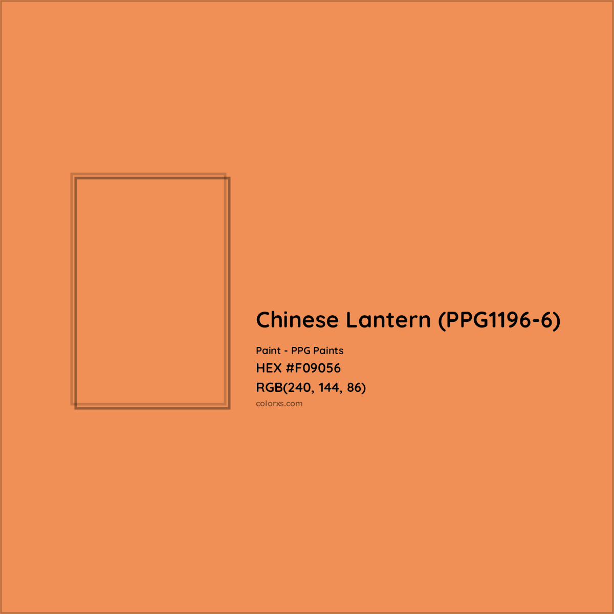 HEX #F09056 Chinese Lantern (PPG1196-6) Paint PPG Paints - Color Code