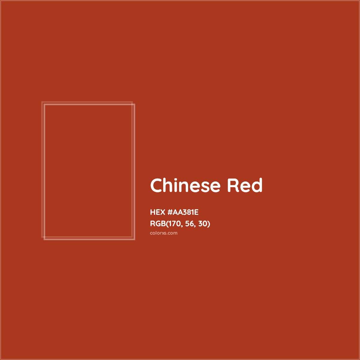 HEX #AA381E Chinese Red Color - Color Code