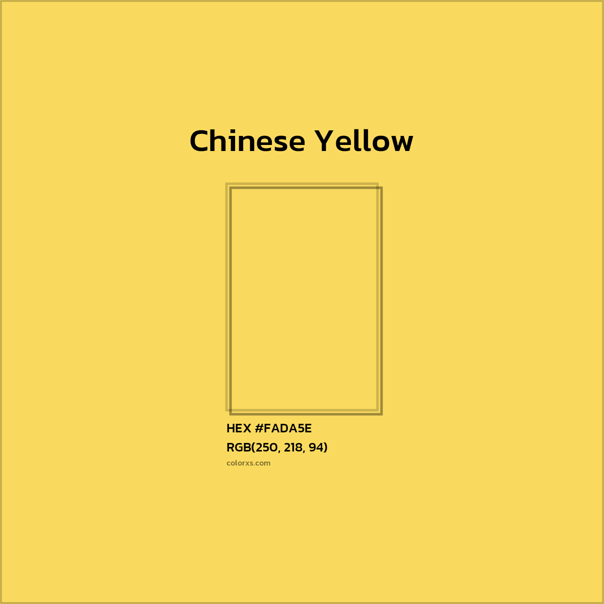 HEX #FADA5E Chinese Yellow Color - Color Code