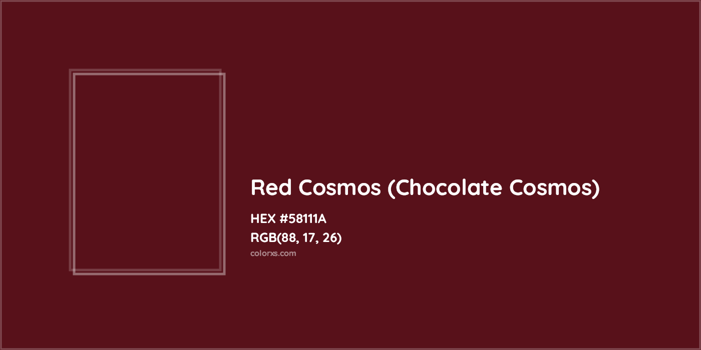 HEX #58111A Red Cosmos (Chocolate Cosmos) Color - Color Code