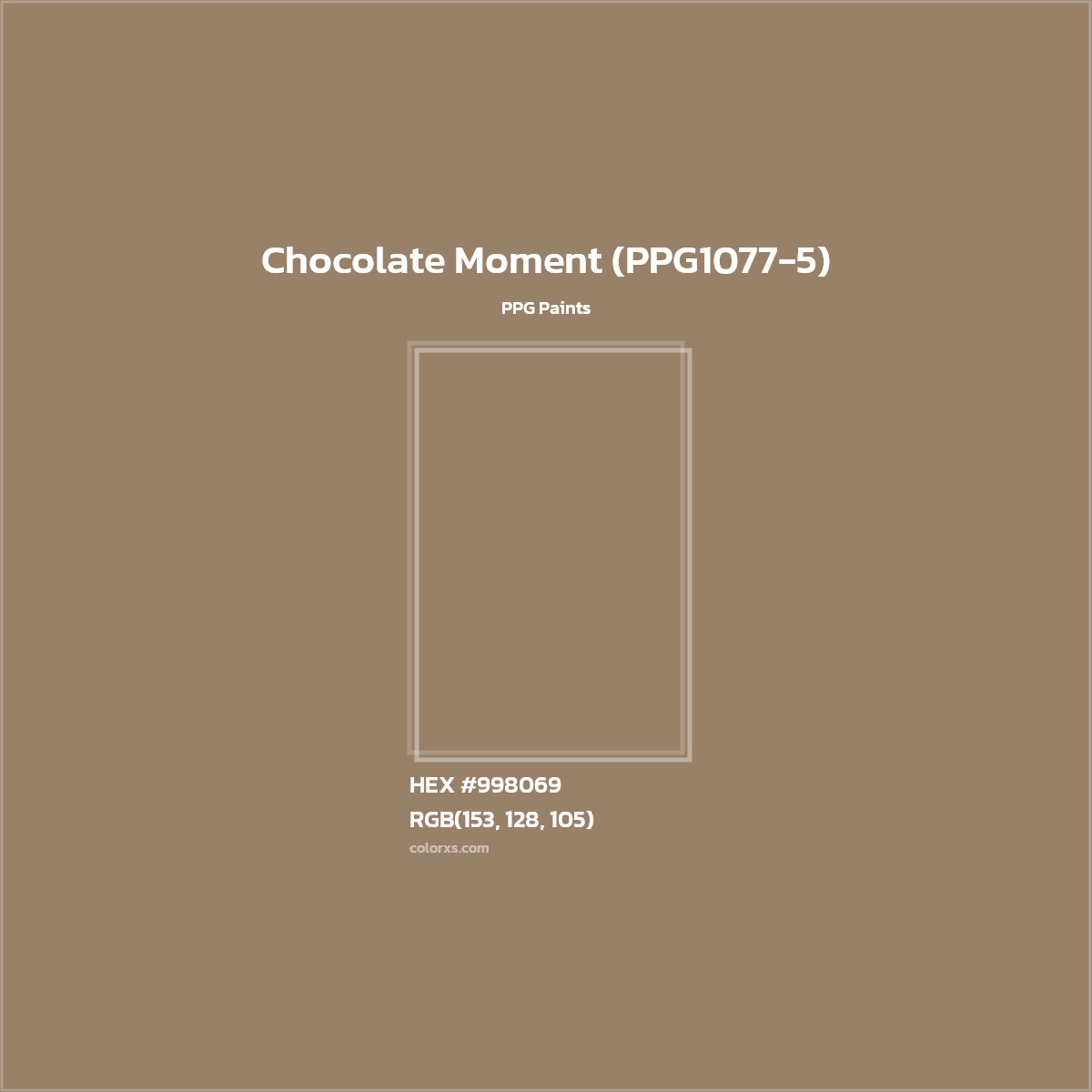 HEX #998069 Chocolate Moment (PPG1077-5) Paint PPG Paints - Color Code