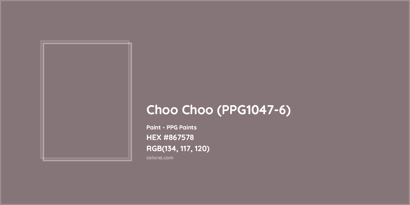 HEX #867578 Choo Choo (PPG1047-6) Paint PPG Paints - Color Code
