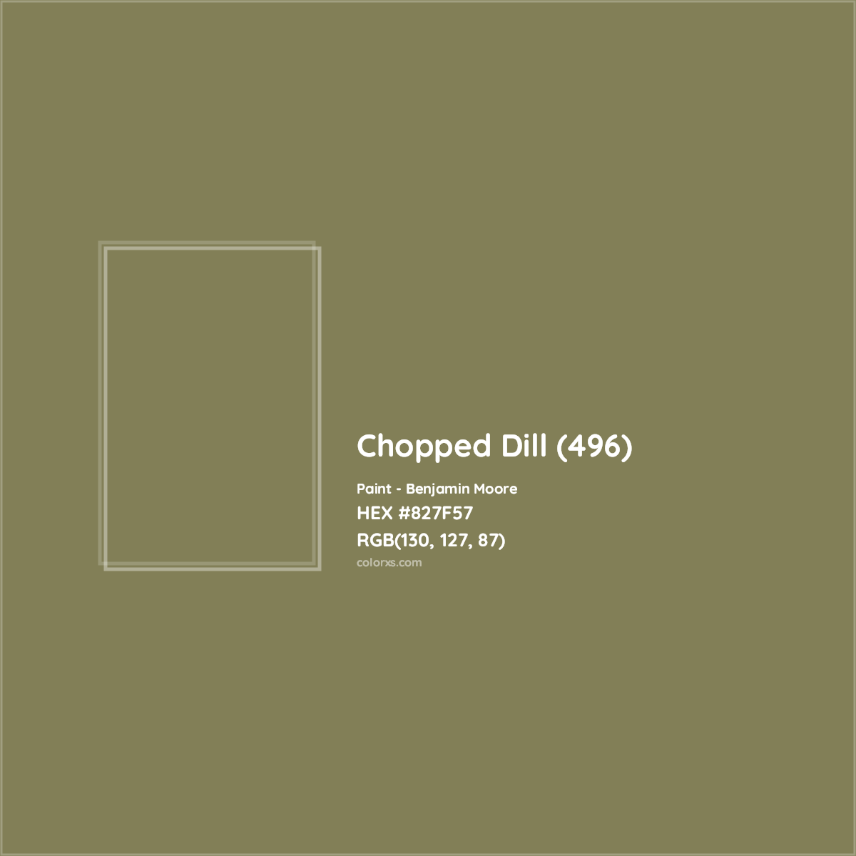 HEX #827F57 Chopped Dill (496) Paint Benjamin Moore - Color Code