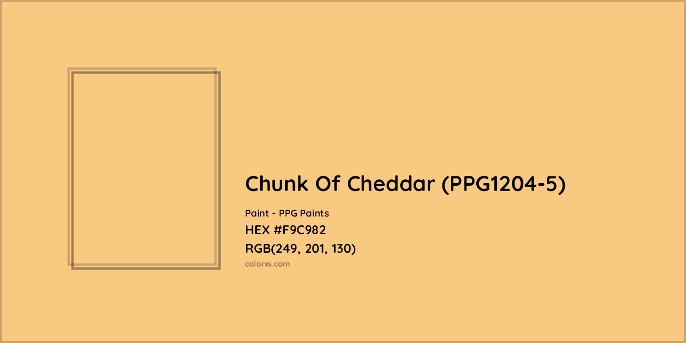 HEX #F9C982 Chunk Of Cheddar (PPG1204-5) Paint PPG Paints - Color Code