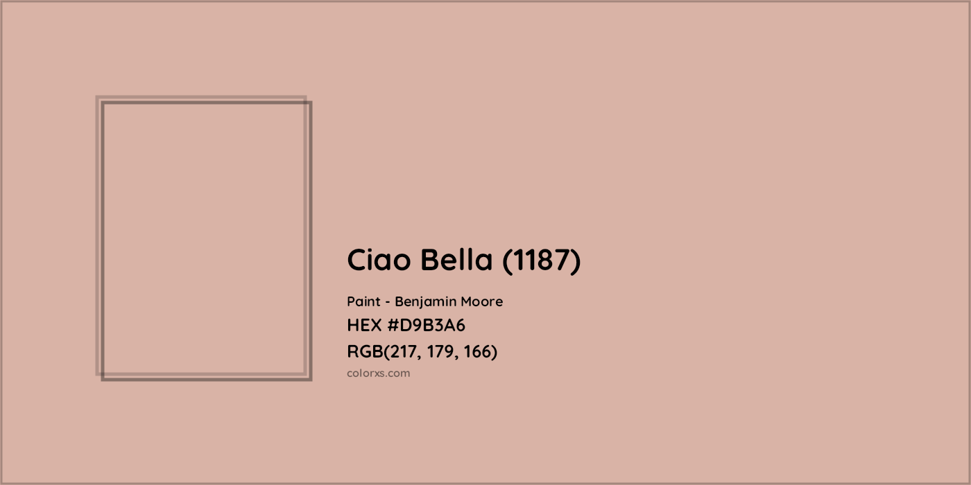 HEX #D9B3A6 Ciao Bella (1187) Paint Benjamin Moore - Color Code