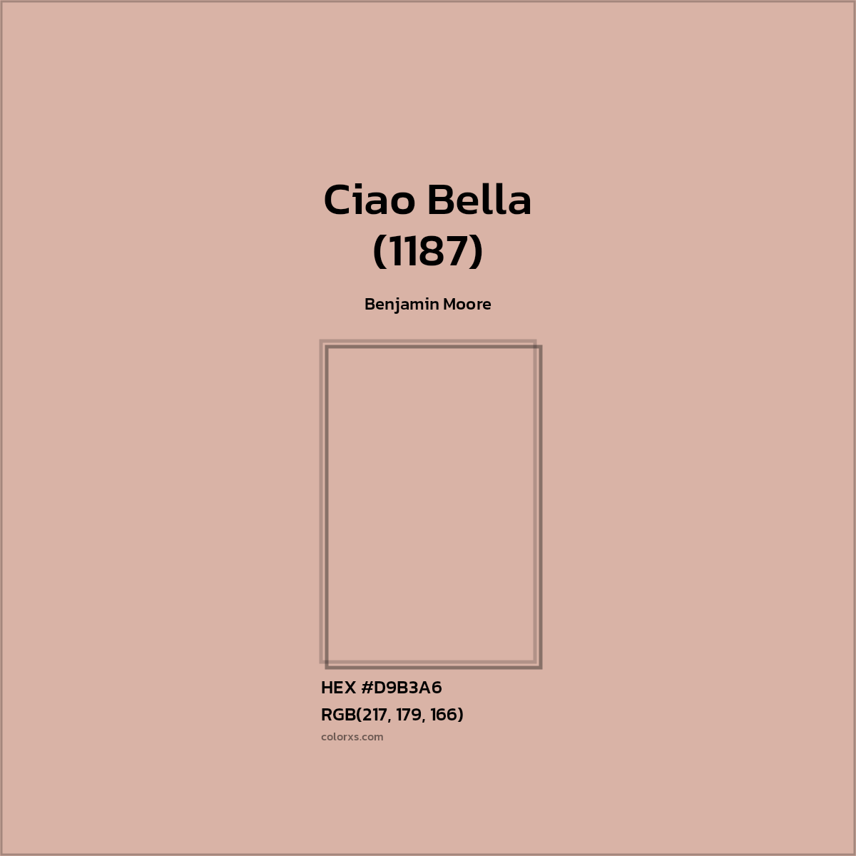 HEX #D9B3A6 Ciao Bella (1187) Paint Benjamin Moore - Color Code
