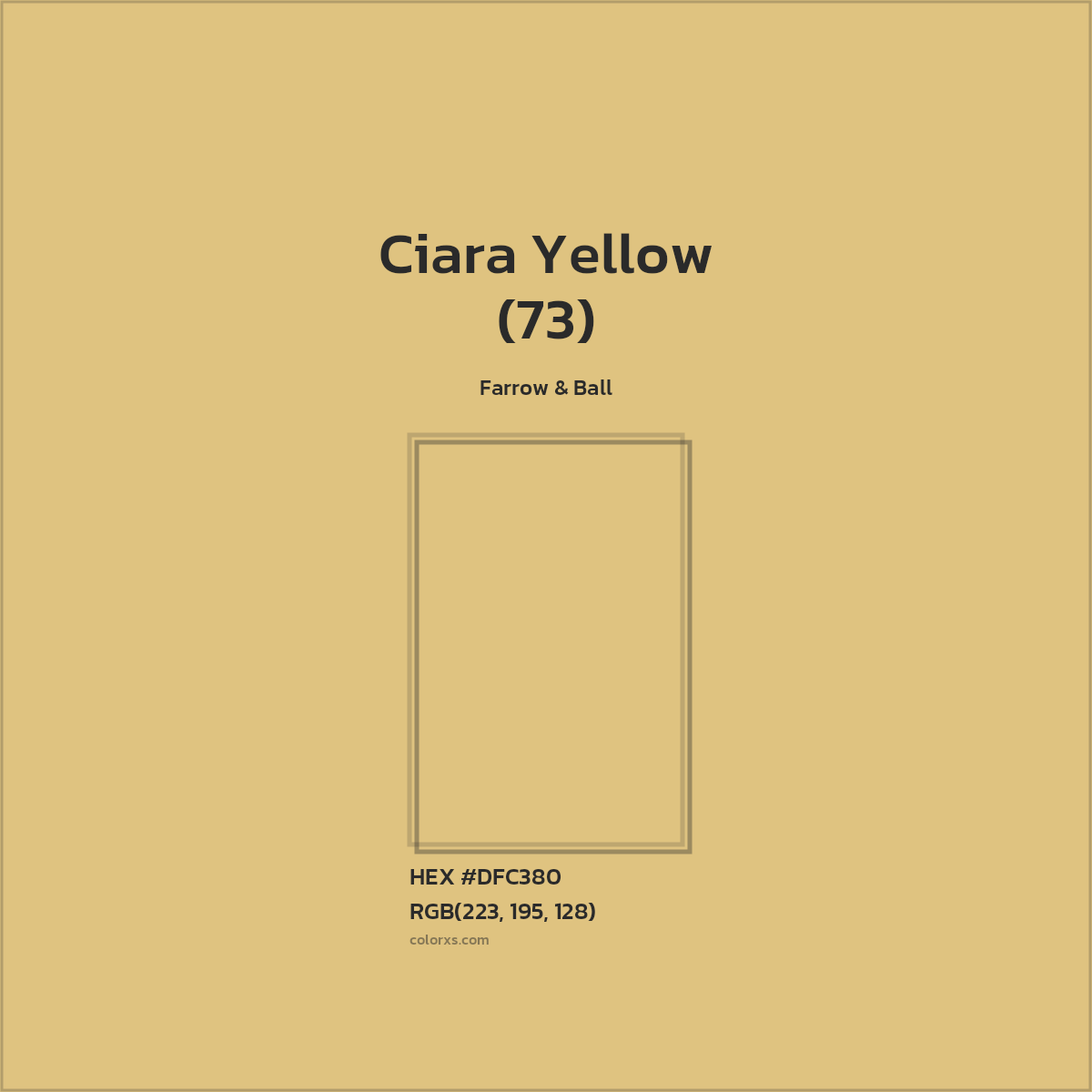 HEX #DFC380 Ciara Yellow (73) Paint Farrow & Ball - Color Code