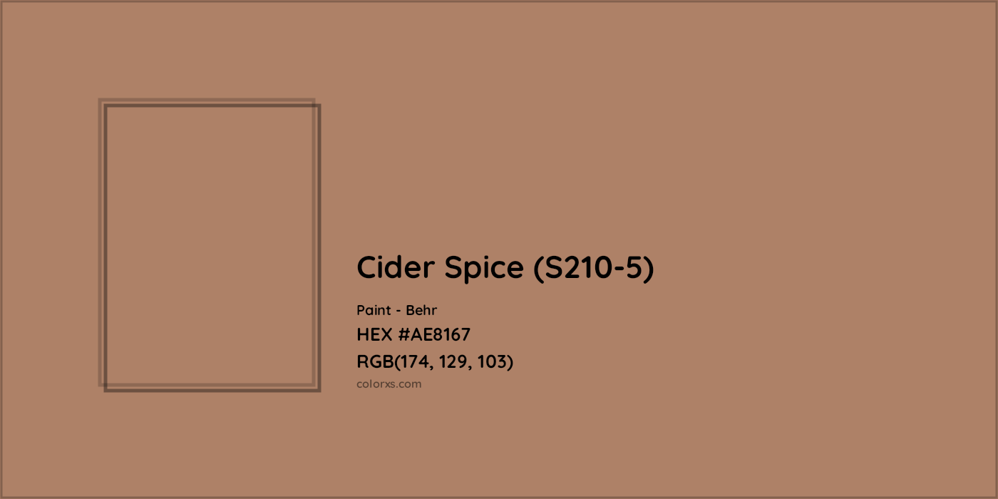 HEX #AE8167 Cider Spice (S210-5) Paint Behr - Color Code