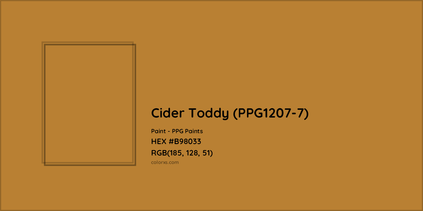 HEX #B98033 Cider Toddy (PPG1207-7) Paint PPG Paints - Color Code