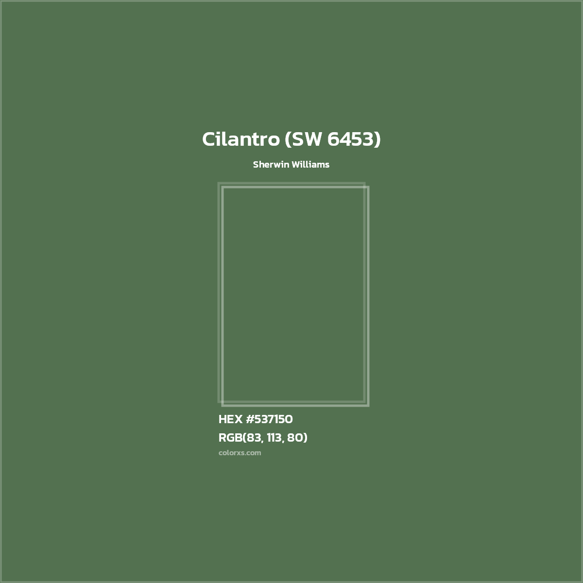 HEX #537150 Cilantro (SW 6453) Paint Sherwin Williams - Color Code