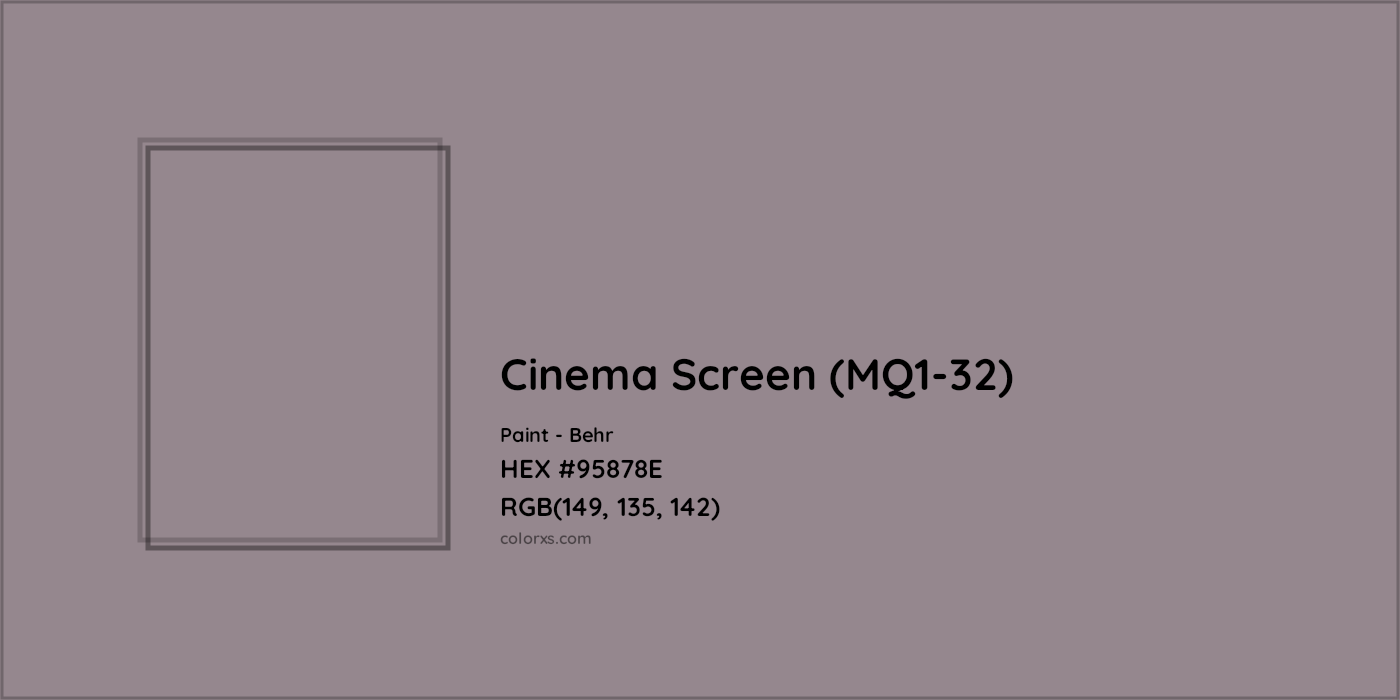 HEX #95878E Cinema Screen (MQ1-32) Paint Behr - Color Code