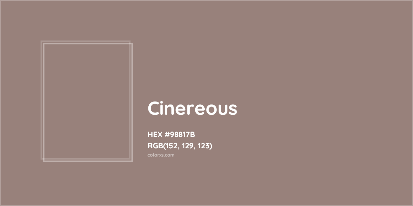 HEX #98817B Cinereous Color - Color Code