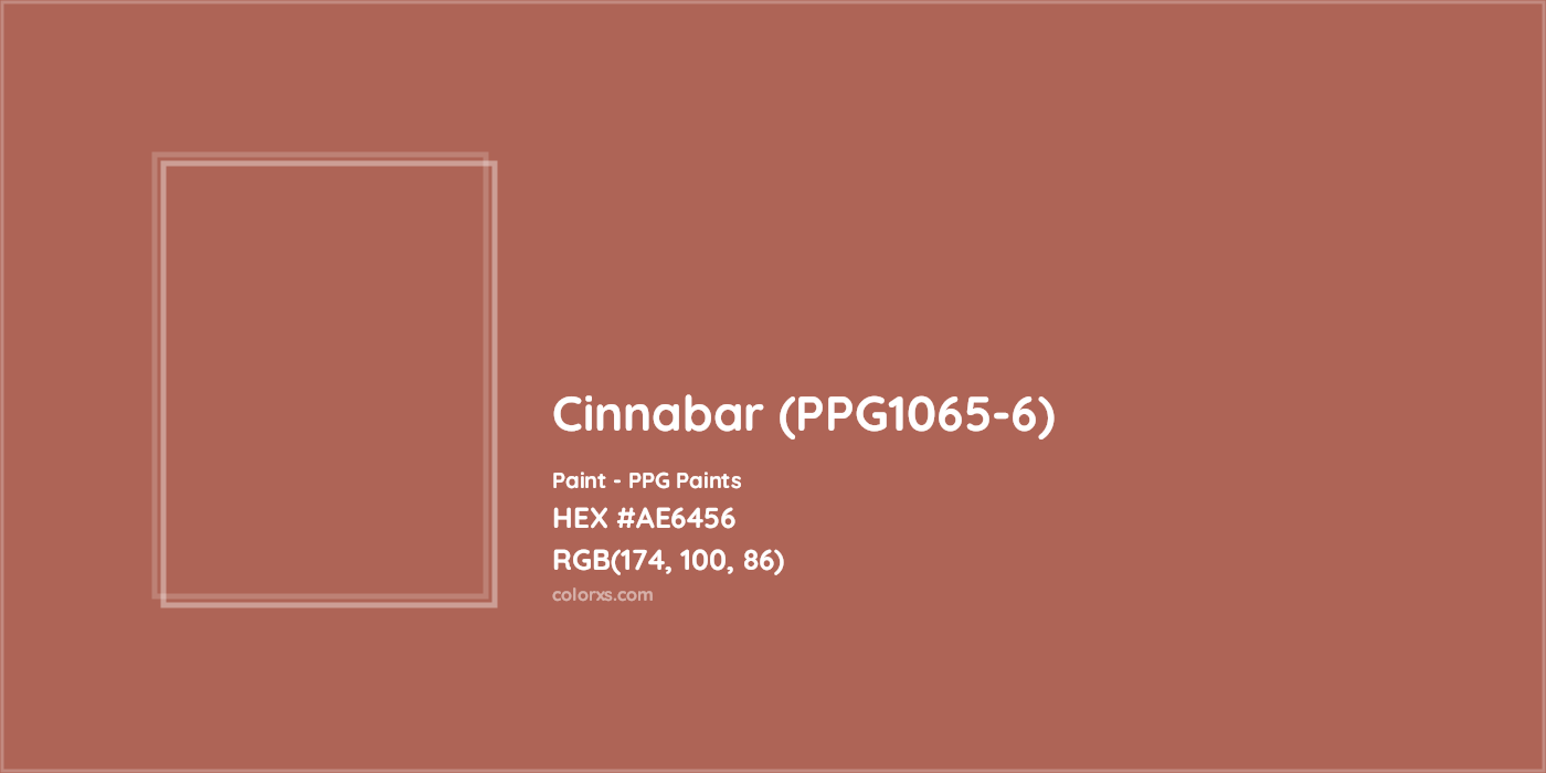 HEX #AE6456 Cinnabar (PPG1065-6) Paint PPG Paints - Color Code