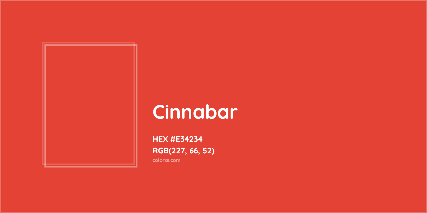 HEX #E34234 Cinnabar Color - Color Code