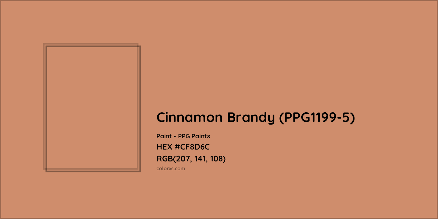 HEX #CF8D6C Cinnamon Brandy (PPG1199-5) Paint PPG Paints - Color Code