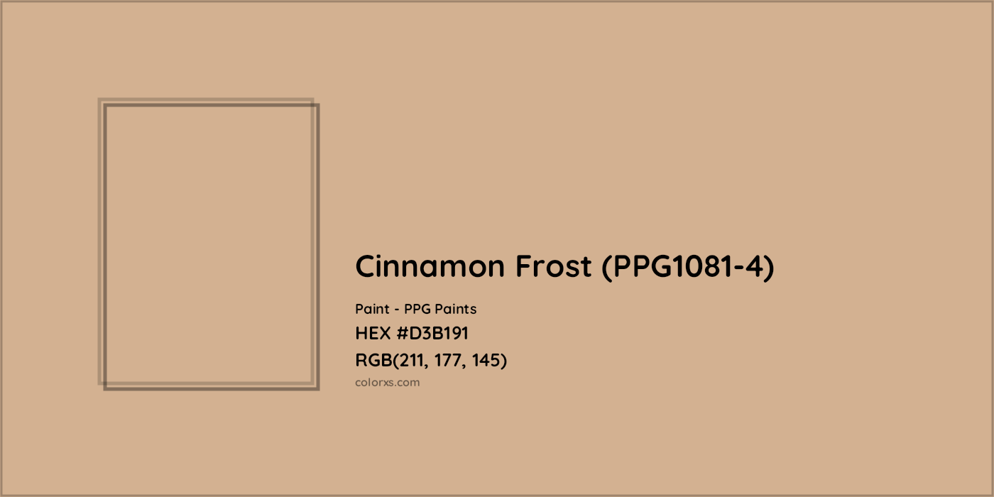 HEX #D3B191 Cinnamon Frost (PPG1081-4) Paint PPG Paints - Color Code