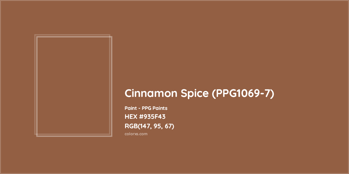 HEX #935F43 Cinnamon Spice (PPG1069-7) Paint PPG Paints - Color Code