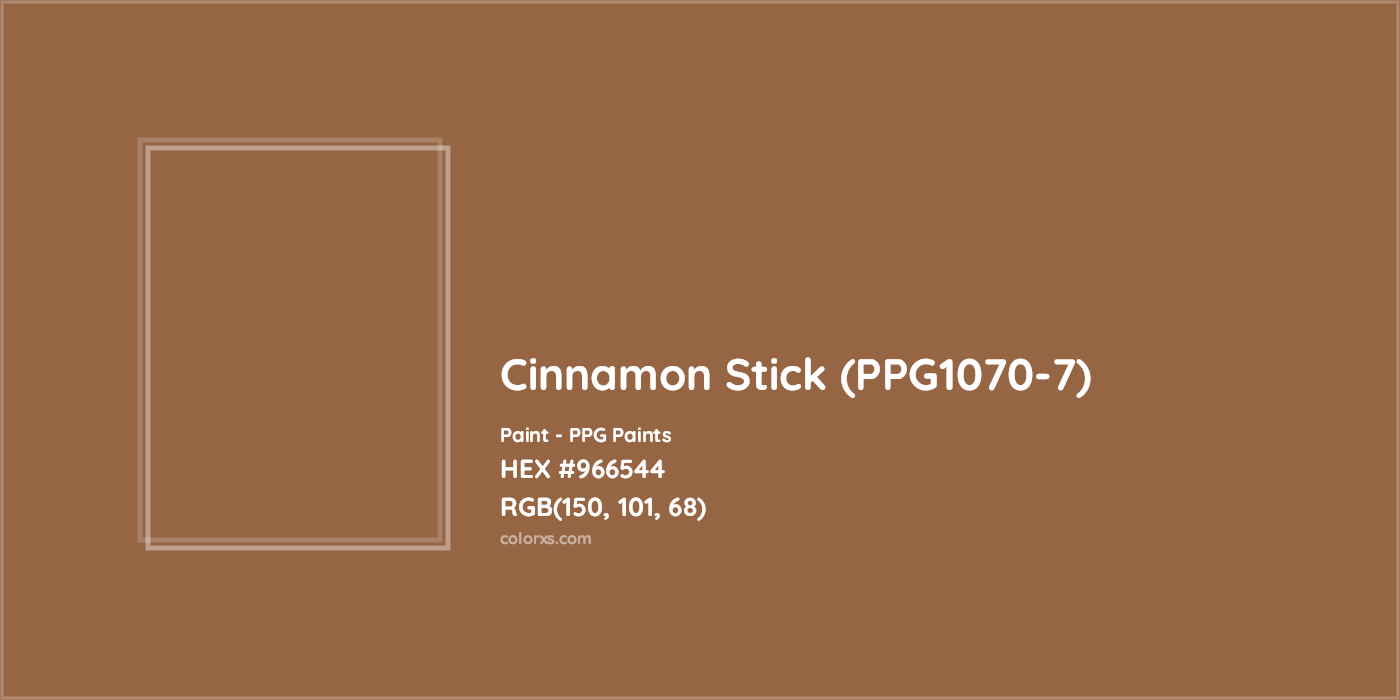 HEX #966544 Cinnamon Stick (PPG1070-7) Paint PPG Paints - Color Code