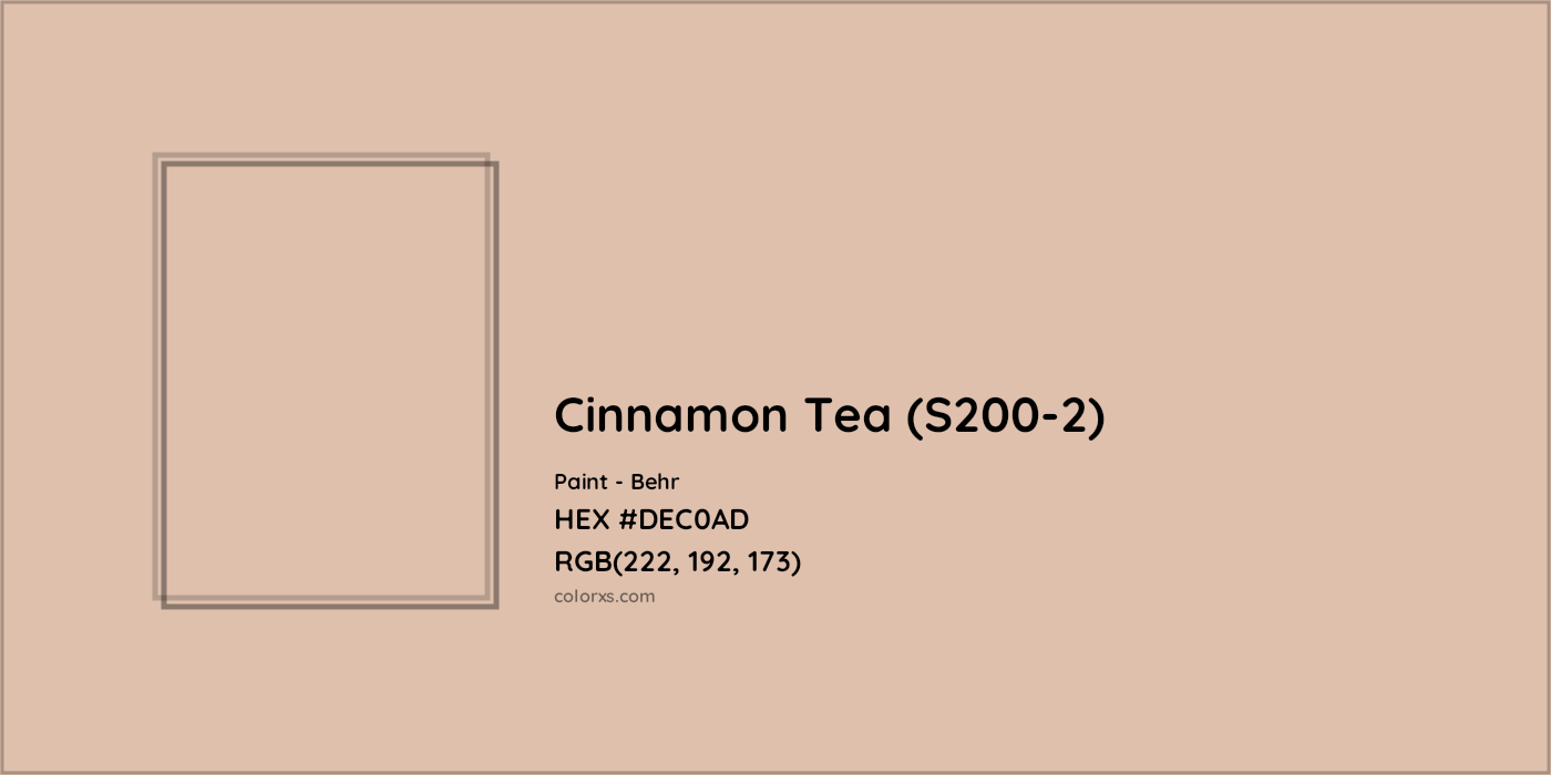 HEX #DEC0AD Cinnamon Tea (S200-2) Paint Behr - Color Code