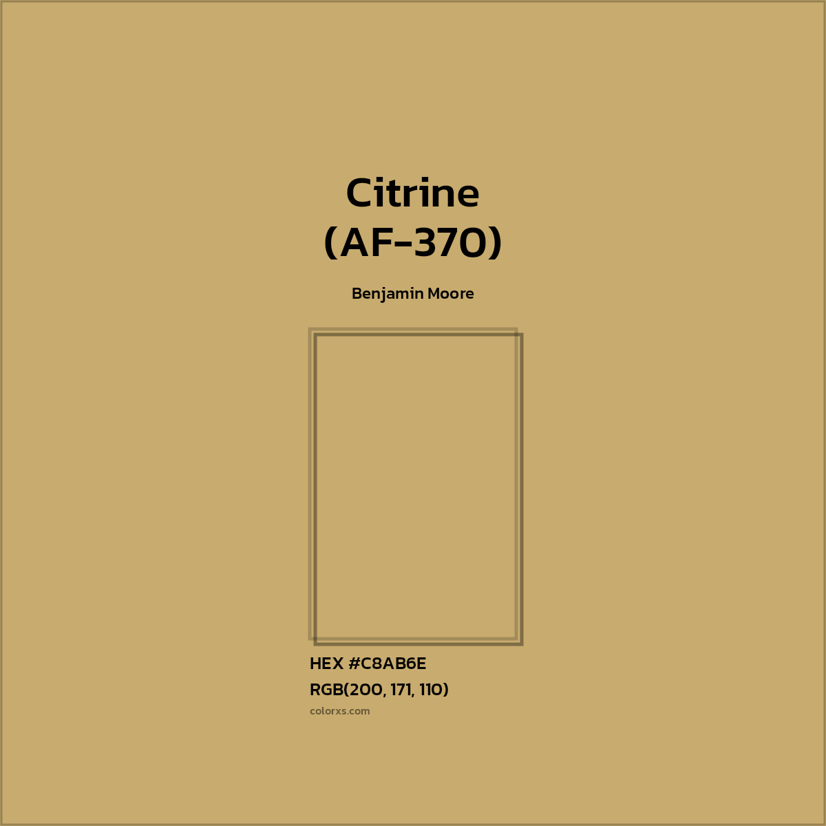 HEX #C8AB6E Citrine (AF-370) Paint Benjamin Moore - Color Code